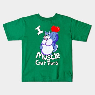 I Heart Muscle Gut Furs Kids T-Shirt